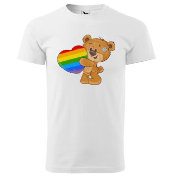 Tričko LBGT Bear (Velikost: 4XL, Typ: pro muže, Barva trička: Bílá)