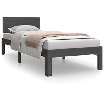 Rám postele šedý masivní dřevo 75 × 190 cm Small Single, 810457 (810457)