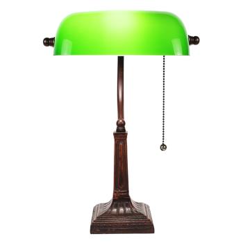 Zelená bankovní lampa tiffany Bank - 26*16*40 cm E27/max 1*40W 5LL-5685