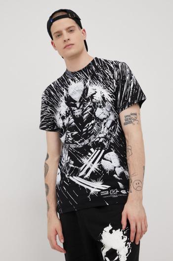 Bavlněné tričko HUF X Marvel černá barva, s potiskem