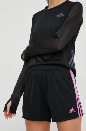Tréninkové šortky adidas Performance Tiro dámské, černá barva, s potiskem, medium waist