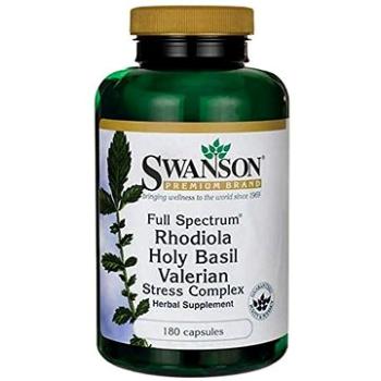 Swanson Full Spectrum Rhodiola Holy Basil Valerian Stres Complex (Rhodiola, Bazalka indická, Kozlík  (87614111148)