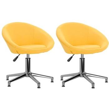 Otočné jídelní židle 2 ks žluté textil, 330458 (330458)