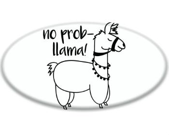 3D samolepky ovál - 5ks No prob llama