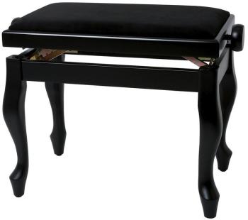 GEWA Piano Bench Deluxe Classic Dřevěná stolička ke klavíru Black Matt