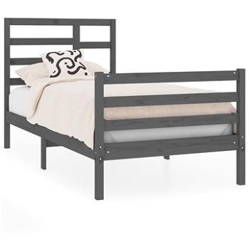 Rám postele šedý masivní dřevo 90 × 190 cm Single, 3105827 (3105827)