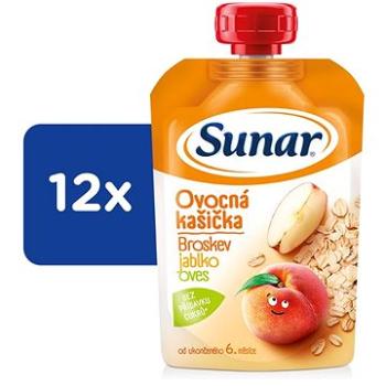 Sunar kapsička ovocná kašička broskev jablko oves 12× 120 g  (8592084417864)