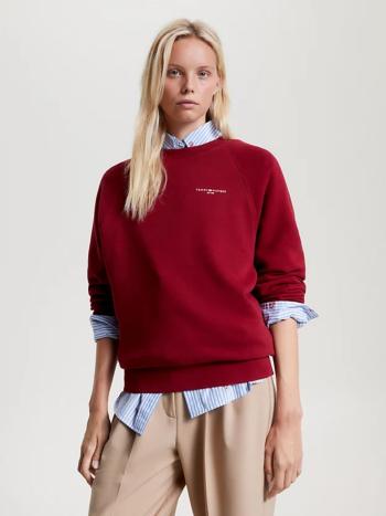 Tommy Hilfiger dámská vínová mikina  - XS (XJS)