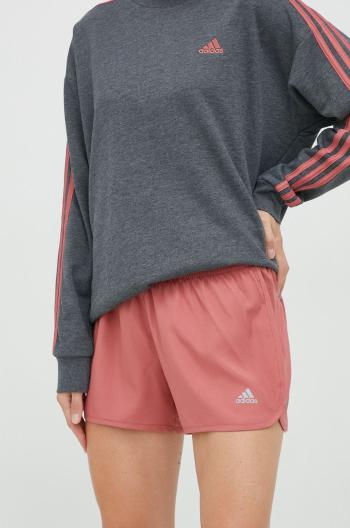 Běžecké šortky adidas Performance růžová barva, high waist