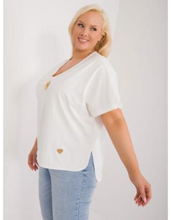 Dámská halenka plus size s rozparky ecru 