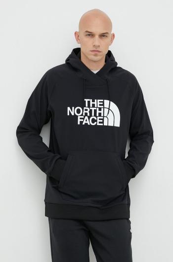 Sportovní mikina The North Face Tekno černá barva, s kapucí, s potiskem