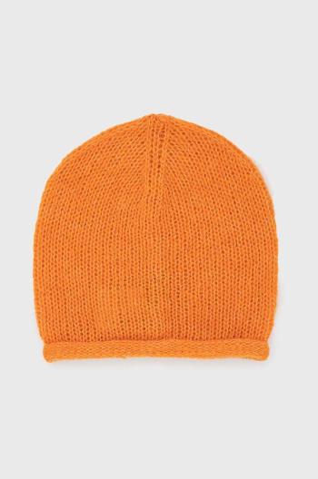 Čepice z vlněné směsi United Colors of Benetton oranžová barva, z tenké pleteniny