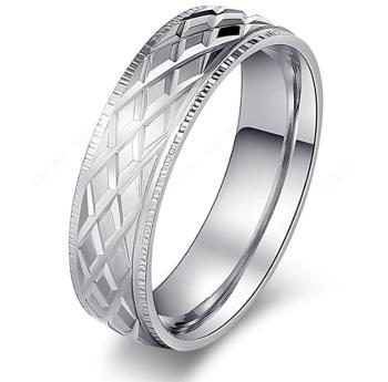 Ziskoun Prsten z chirurgické oceli- stříbrný- rýhovaný SR000084 Velikost: 7