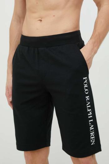 Pyžamové šortky Polo Ralph Lauren pánské, černá barva, s potiskem