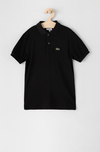 Dětské polo tričko Lacoste černá barva, s aplikací