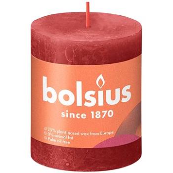 BOLSIUS rustikální svíčka jemná červená 80 × 68 mm (8717847146540)