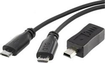 Kabel microUSB OTG Mirror 0,15 cm + adaptér microUSB ⇔ miniUSB