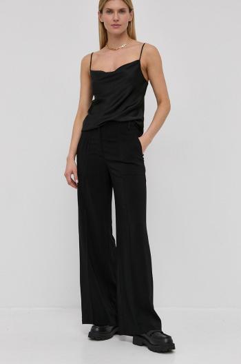 Kalhoty Liviana Conti dámské, černá barva, široké, high waist