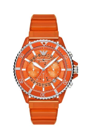 Hodinky Emporio Armani oranžová barva