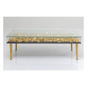 Konferenční stolek Flowers 120×60 cm – zlatá