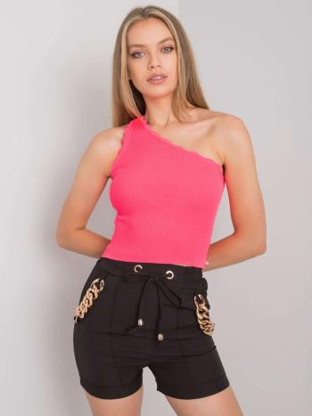 NEONOVĚ RŮŽOVÝ TOP NA JEDNO RAMENO CA-TP-1483.10X-PINK Velikost: ONE SIZE