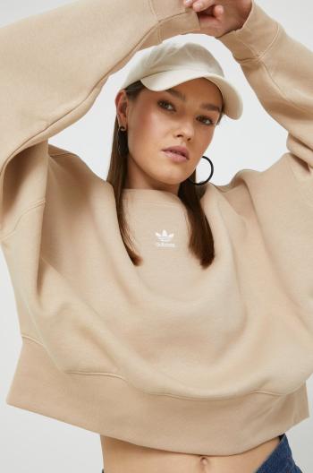 Mikina adidas Originals dámská, béžová barva, hladká