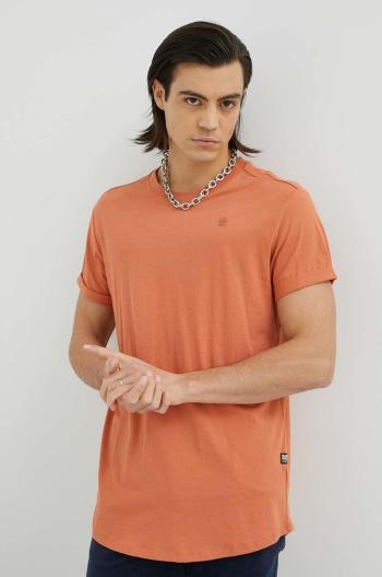 Bavlněné tričko G-Star Raw hnědá barva