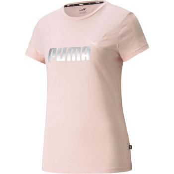 Puma SS METALLIC LOGO TEE Dámské triko, růžová, velikost XS