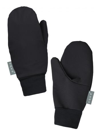 Unuo, Dětské softshellové rukavice s fleecem Tap, Černá Velikost: L
