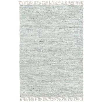 Ručně tkaný koberec Chindi kůže 80x160 cm světle šedý (133961)