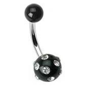 Šperky4U Piercing do pupíku - banánek zdobený zirkony - BA01041-CK