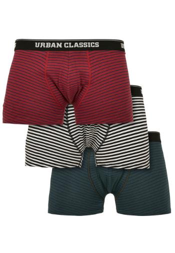 Urban Classics Boxer Shorts 3-Pack btlgrn/dkblu+bur/dkblu+wht/blk - S
