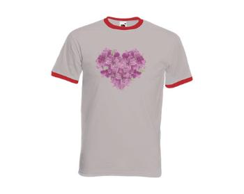 Pánské tričko s kontrastními lemy Šeříkové srdce