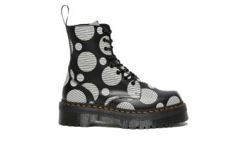 Dr. Martens Jadon Polka Dot Smooth Leather Platform Boots černé DM26882009