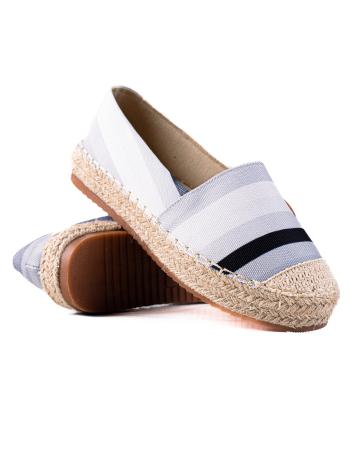 SVĚTLE MODRÉ PRUHOVANÉ ESPADRILKY OM54141-1B Velikost: 39