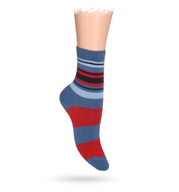 WOLA Dětské ponožky ABS vzor PRUHY červené Velikost: 27-29