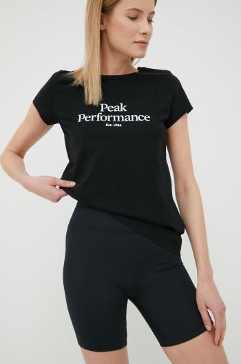 Kraťasy Peak Performance dámské, černá barva, hladké, medium waist
