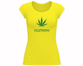 Dámské tričko velký výstřih Vegetarián