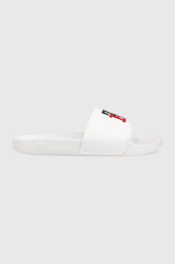 Pantofle Tommy Hilfiger Fw0fw06833 Th Essential Slide dámské, bílá barva, na platformě