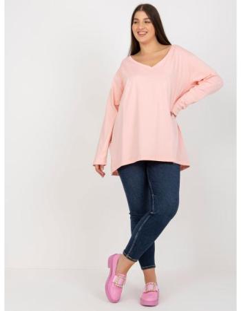 Dámské tričko plus size BASIC broskvové  