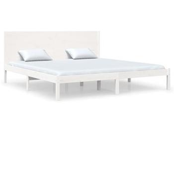 Rám postele bílý masivní dřevo 180 × 200 cm Super King, 3104169 (3104169)
