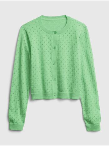 Zelený holčičí dětský svetr knit cardigan