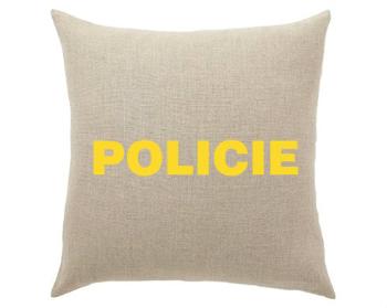 Lněný polštář Policie