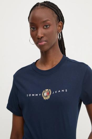 Bavlněné tričko Tommy Jeans tmavomodrá barva, DW0DW18795