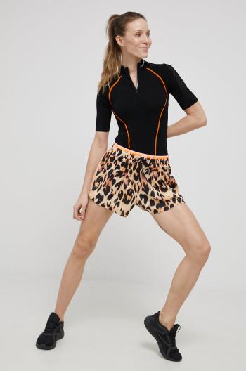 Tréninkové šortky P.E Nation dámské, oranžová barva, vzorované, high waist