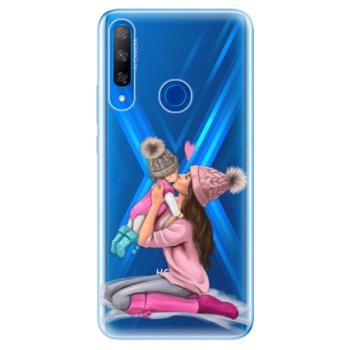 Odolné silikonové pouzdro iSaprio - Kissing Mom - Brunette and Girl - Huawei Honor 9X