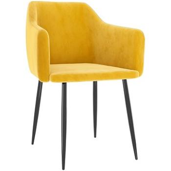 Jídelní židle 2 ks hořčicově žluté samet (323132)