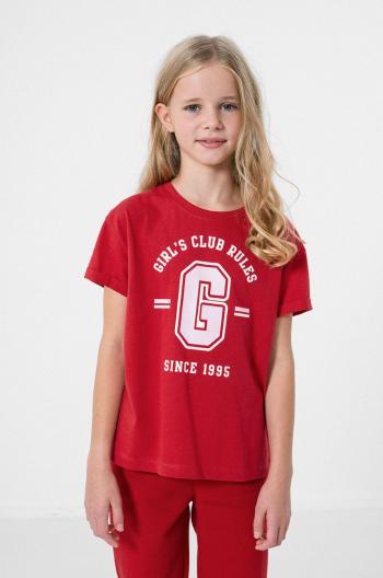Dětské bavlněné tričko 4F červená barva
