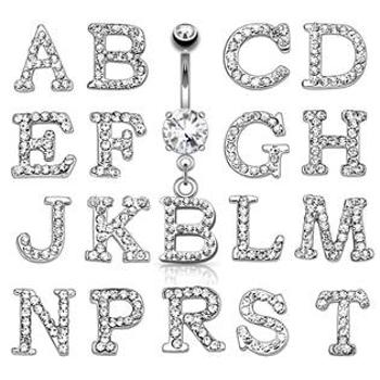 Šperky4U Piercing do pupíku - Iniciála - WP01216-O