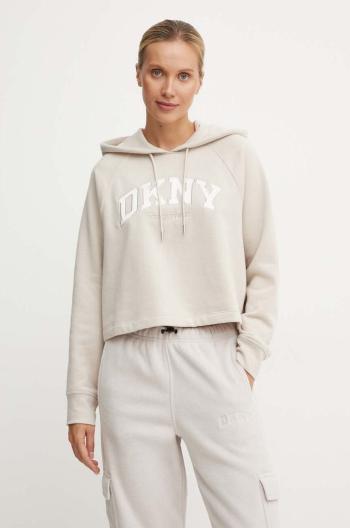 Mikina Dkny dámská, béžová barva, hladká, DP4T9811